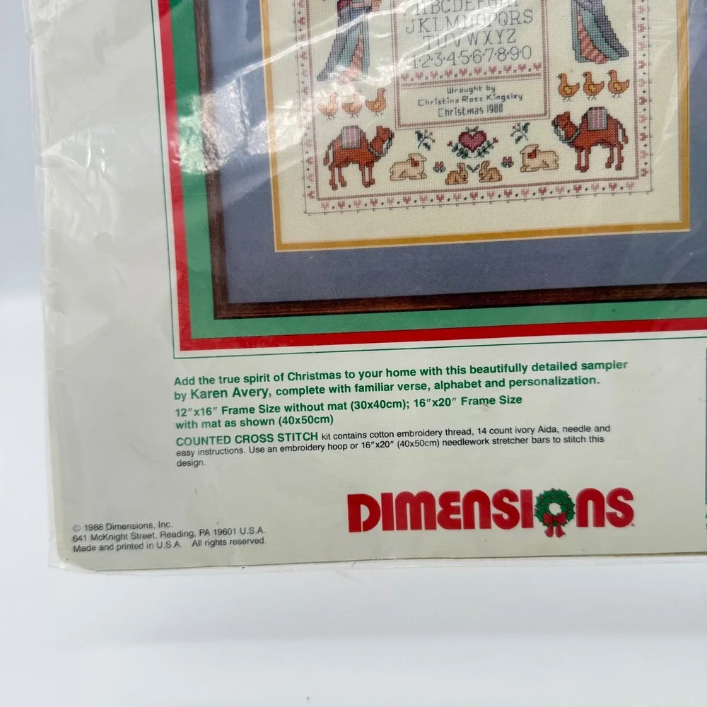 Vintage Nativity Cross Stitch Kit 12x16 1988 cottagecore embroidery christmas